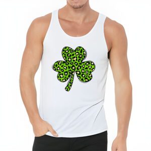 St. Patricks Day Shamrock Irish Leopard Print Women Girls Tank Top 3