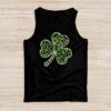 St. Patricks Day Shamrock Irish Leopard Print Women Girls Tank Top