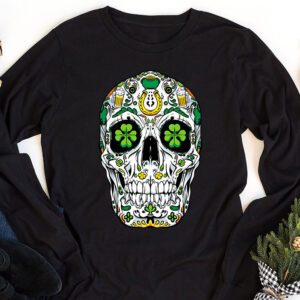 Sugar Skull Saint Patricks Day of Dead Longsleeve Tee 1 1