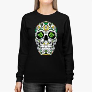 Sugar Skull Saint Patricks Day of Dead Longsleeve Tee 2 1