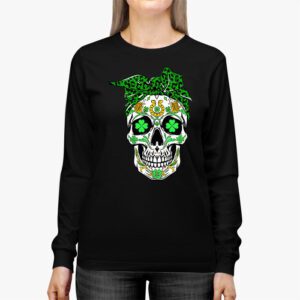 Sugar Skull Saint Patricks Day of Dead Longsleeve Tee 2 2