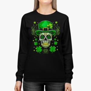 Sugar Skull Saint Patricks Day of Dead Longsleeve Tee 2