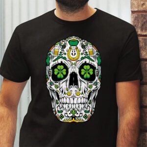 Sugar Skull Saint Patricks Day of Dead T Shirt 2 1