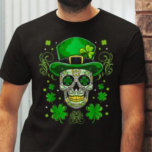 Sugar Skull Saint Patricks Day of Dead T Shirt 2