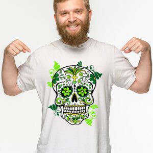 Sugar Skull Saint Patricks Day of Dead T Shirt 2 4