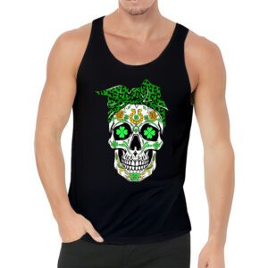 Sugar Skull Saint Patricks Day of Dead Tank Top 3 2