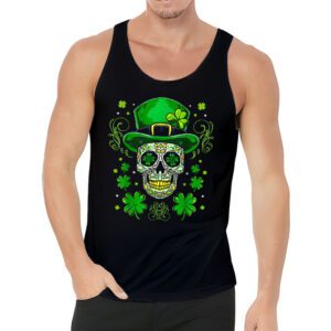 Sugar Skull Saint Patricks Day of Dead Tank Top 3