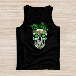 Sugar Skull Saint Patricks Day of Dead Tank Top