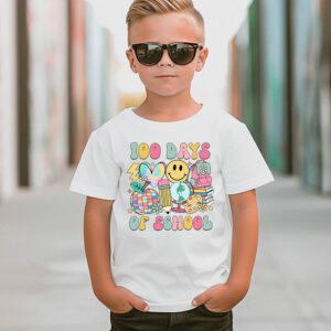 Teacher Kids Retro Groovy 100 Days Happy 100th Day Of School T Shirt 3 2