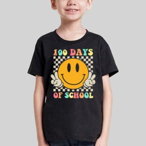 Teacher Kids Retro Groovy 100 Days Happy 100th Day Of School T Shirt 3 3