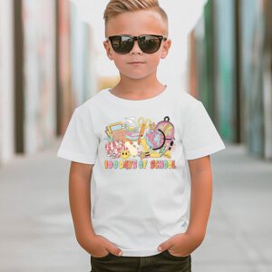 Teacher Kids Retro Groovy 100 Days Happy 100th Day Of School T Shirt 3 4