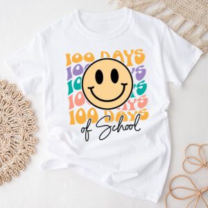 Teacher Kids Retro Groovy 100 Days Happy 100th Day Of School T-Shirt