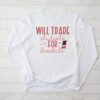 Will Trade Students For Chocolate Teacher Valentines Women Longsleeve Tee
