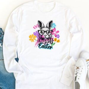 Bunny Pastel Spring Hunt Eggs Rabbit Happy Easter Day Outfit Longsleeve Tee 1 1