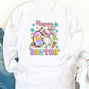 Bunny Pastel Spring Hunt Eggs Rabbit Happy Easter Day Outfit Longsleeve Tee 1 2