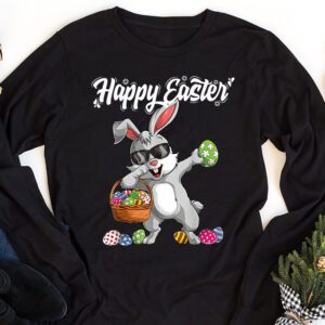 Bunny Pastel Spring Hunt Eggs Rabbit Happy Easter Day Outfit Longsleeve Tee 1