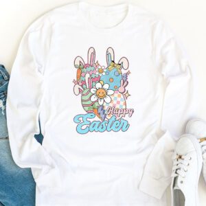 Bunny Pastel Spring Hunt Eggs Rabbit Happy Easter Day Outfit Longsleeve Tee 1 4
