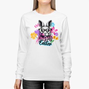 Bunny Pastel Spring Hunt Eggs Rabbit Happy Easter Day Outfit Longsleeve Tee 2 1