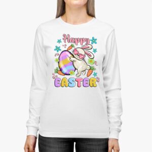 Bunny Pastel Spring Hunt Eggs Rabbit Happy Easter Day Outfit Longsleeve Tee 2 2