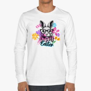 Bunny Pastel Spring Hunt Eggs Rabbit Happy Easter Day Outfit Longsleeve Tee 3 1