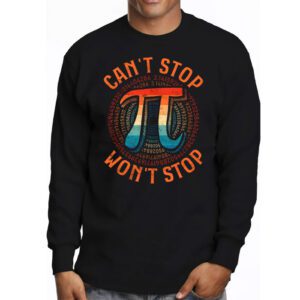 Cant Stop Pi Wont Stop Pi Day Vintage Retro Math Lover Longsleeve Tee 3 2