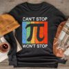 Can't Stop Pi Won't Stop Pi Day Vintage Retro Math Lover Longsleeve Tee