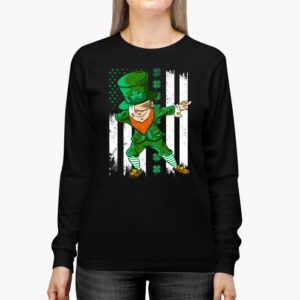 Dabbing Leprechaun Funny Gifts Men Kids Boys St Patricks Day Longsleeve Tee 2 3