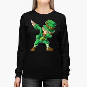 Dabbing Leprechaun Funny Gifts Men Kids Boys St Patricks Day Longsleeve Tee 2