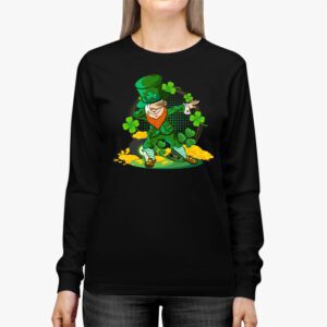 Dabbing Leprechaun Funny Gifts Men Kids Boys St Patricks Day Longsleeve Tee 2 4