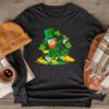 Dabbing Leprechaun Funny Gifts Men Kids Boys St Patricks Day Longsleeve Tee