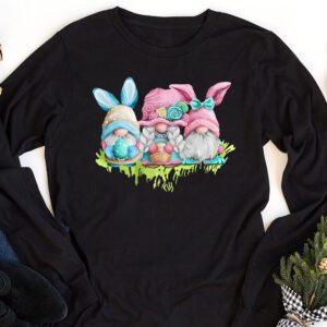 Easter Bunny Spring Gnome Easter Egg Hunting And Basket Gift Longsleeve Tee 1 3