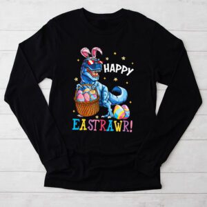 Easter Day Dinosaur Funny Happy Eastrawr T Rex Easter Longsleeve Tee 2 2