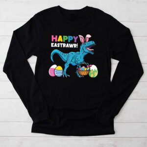 Easter Day Dinosaur Funny Happy Eastrawr T Rex Easter Longsleeve Tee 2