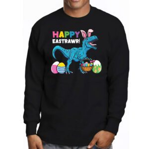 Easter Day Dinosaur Funny Happy Eastrawr T Rex Easter Longsleeve Tee 3