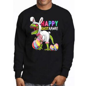 Easter Day Dinosaur Funny Happy Eastrawr T Rex Easter Longsleeve Tee 3 4