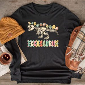 Eggasaurus Easter Stegosaurus Dinosaur Boys Kids Toddler Longsleeve Tee