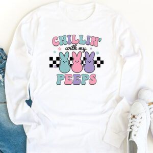 Funny Chillin With My Peeps Easter Bunny Hangin With Peeps Longsleeve Tee 1 1