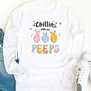 Funny Chillin With My Peeps Easter Bunny Hangin With Peeps Longsleeve Tee 1 3
