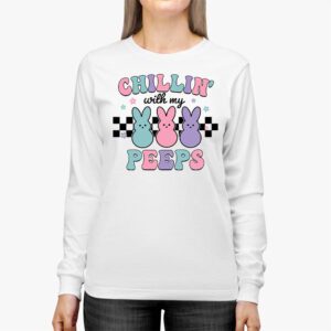 Funny Chillin With My Peeps Easter Bunny Hangin With Peeps Longsleeve Tee 2 1