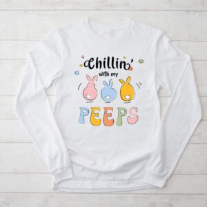 Funny Chillin With My Peeps Easter Bunny Hangin With Peeps Longsleeve Tee