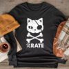 Funny Pi Day Math Science Cat Pirate Longsleeve Tee