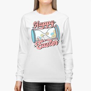 Groovy Happy Easter Day Colorful Egg Hunting Cute Bunny Girl Womens Longsleeve Tee 2 3