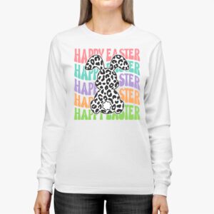 Groovy Happy Easter Day Colorful Egg Hunting Cute Bunny Girl Womens Longsleeve Tee 2