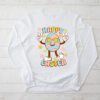 Groovy Happy Easter Day Colorful Egg Hunting Cute Bunny Girl Womens Longsleeve Tee