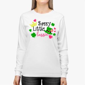 Groovy St Patricks Day Shirt Sassy Little Lassie Kids Toddler Girl Longsleeve Tee 2 2