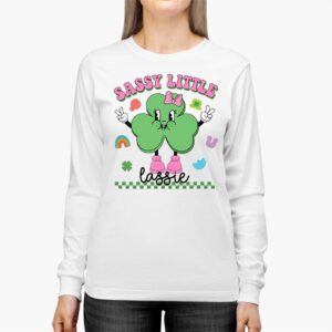 Groovy St Patricks Day Shirt Sassy Little Lassie Kids Toddler Girl Longsleeve Tee 2 4