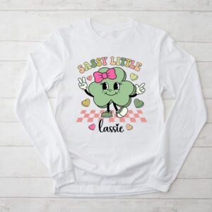 Groovy St Patricks Day Shirt Sassy Little Lassie Kids Toddler Girl Longsleeve Tee