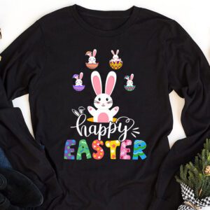 Cute Colorful Egg Hunting Women Boys Girls Longsleeve Tee