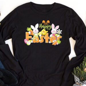 Cute Colorful Egg Hunting Women Boys Girls Longsleeve Tee