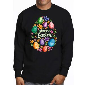 Happy Easter Day Cute Colorful Egg Hunting Women Boys Girls Longsleeve Tee 3 1